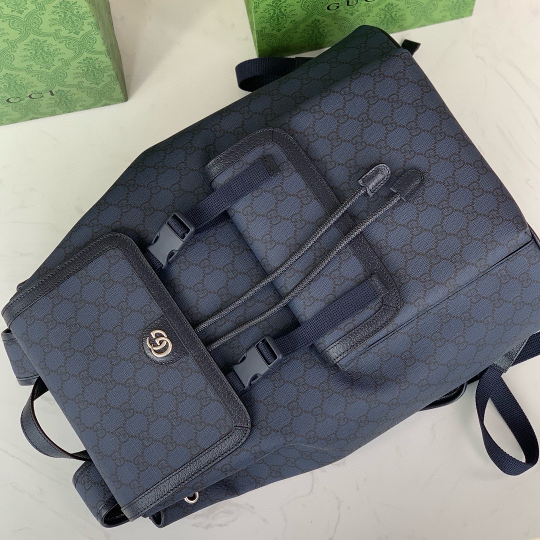 Gucci Ophidia Large GG Backpack 792104 in Blue and Dark Blue