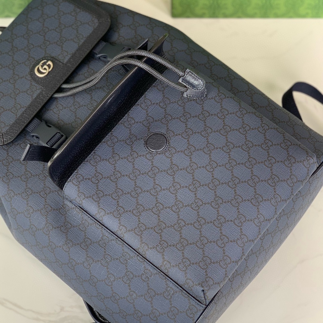 Gucci Ophidia Large GG Backpack 792104 in Blue and Dark Blue