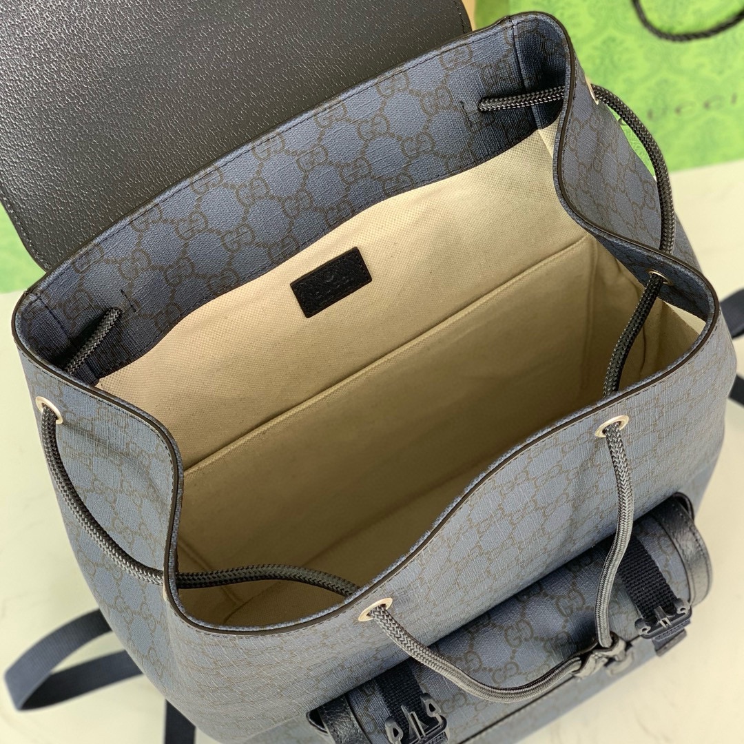 Gucci Ophidia Large GG Backpack 792104 in Blue and Dark Blue