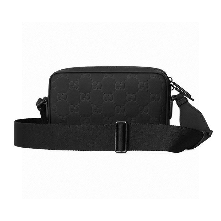 Gucci Black GG Leather Crossbody Bag 771293