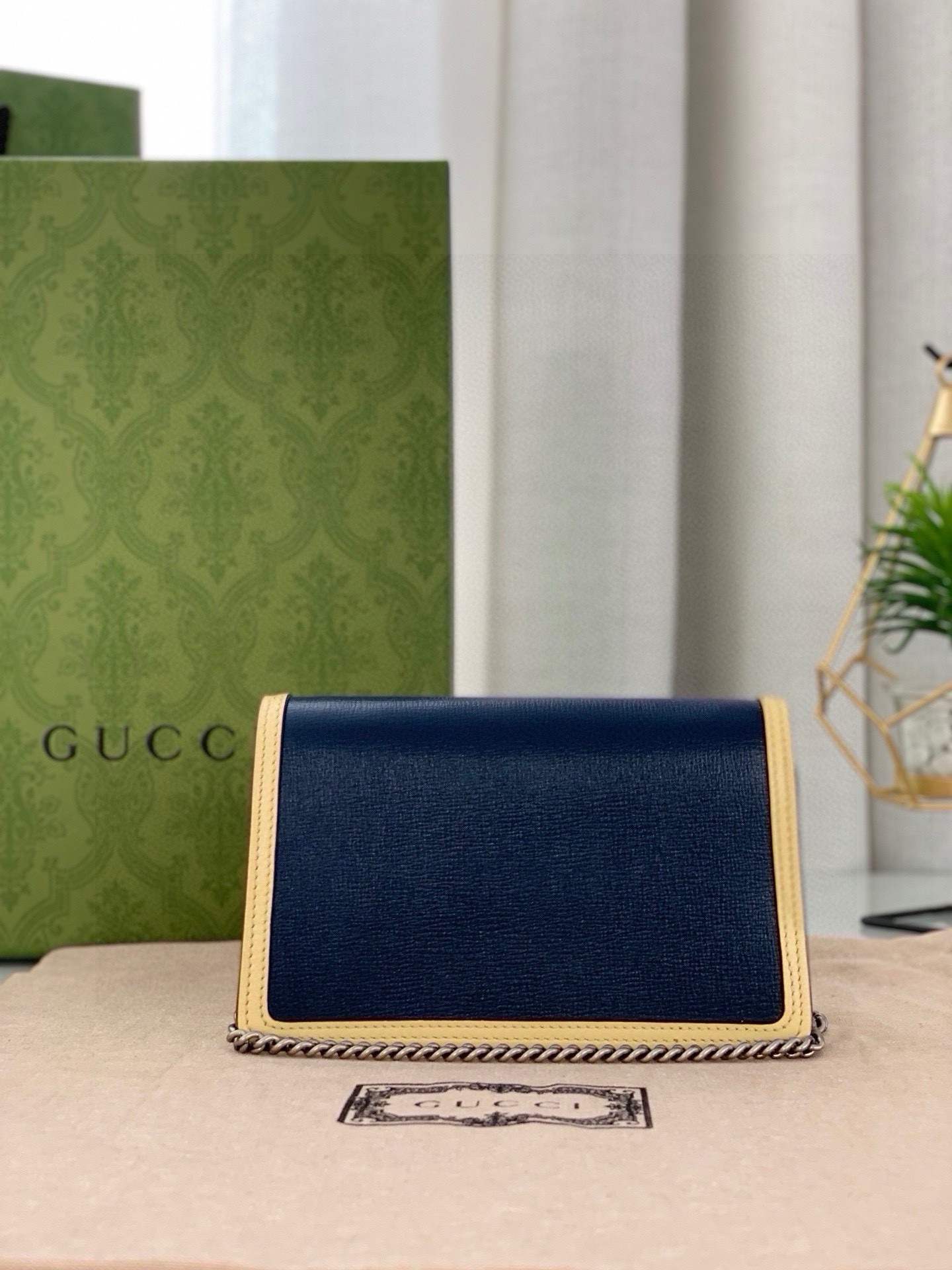 Gucci Dionysus Mini Chain Bag in Blue and Red Leather 476432