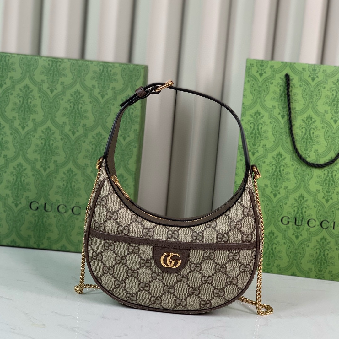 Gucci Ophidia Mini GG Shoulder Bag in Beige and Dark Brown 772308