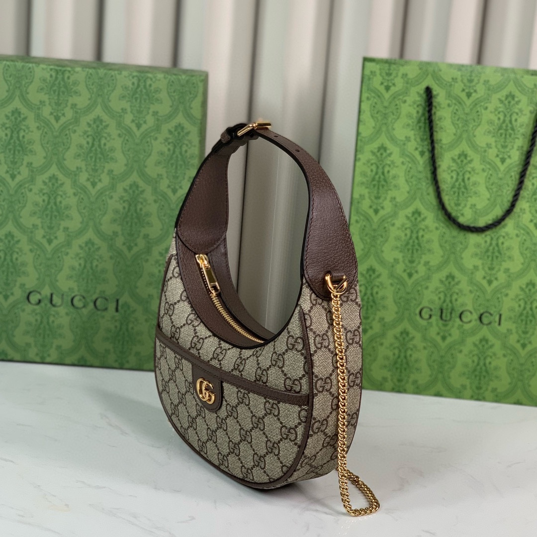 Gucci Ophidia Mini GG Shoulder Bag in Beige and Dark Brown 772308