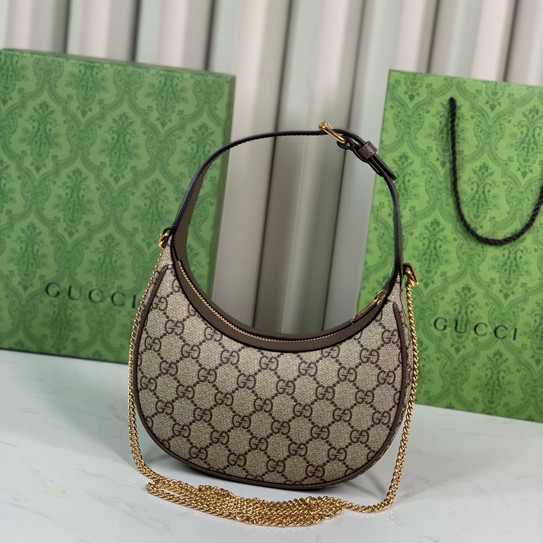 Gucci Ophidia Mini GG Shoulder Bag in Beige and Dark Brown 772308