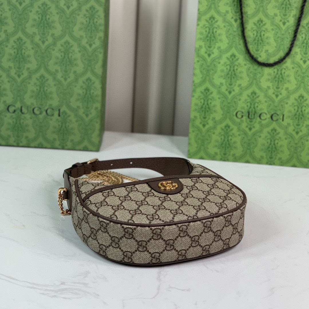 Gucci Ophidia Mini GG Shoulder Bag in Beige and Dark Brown 772308