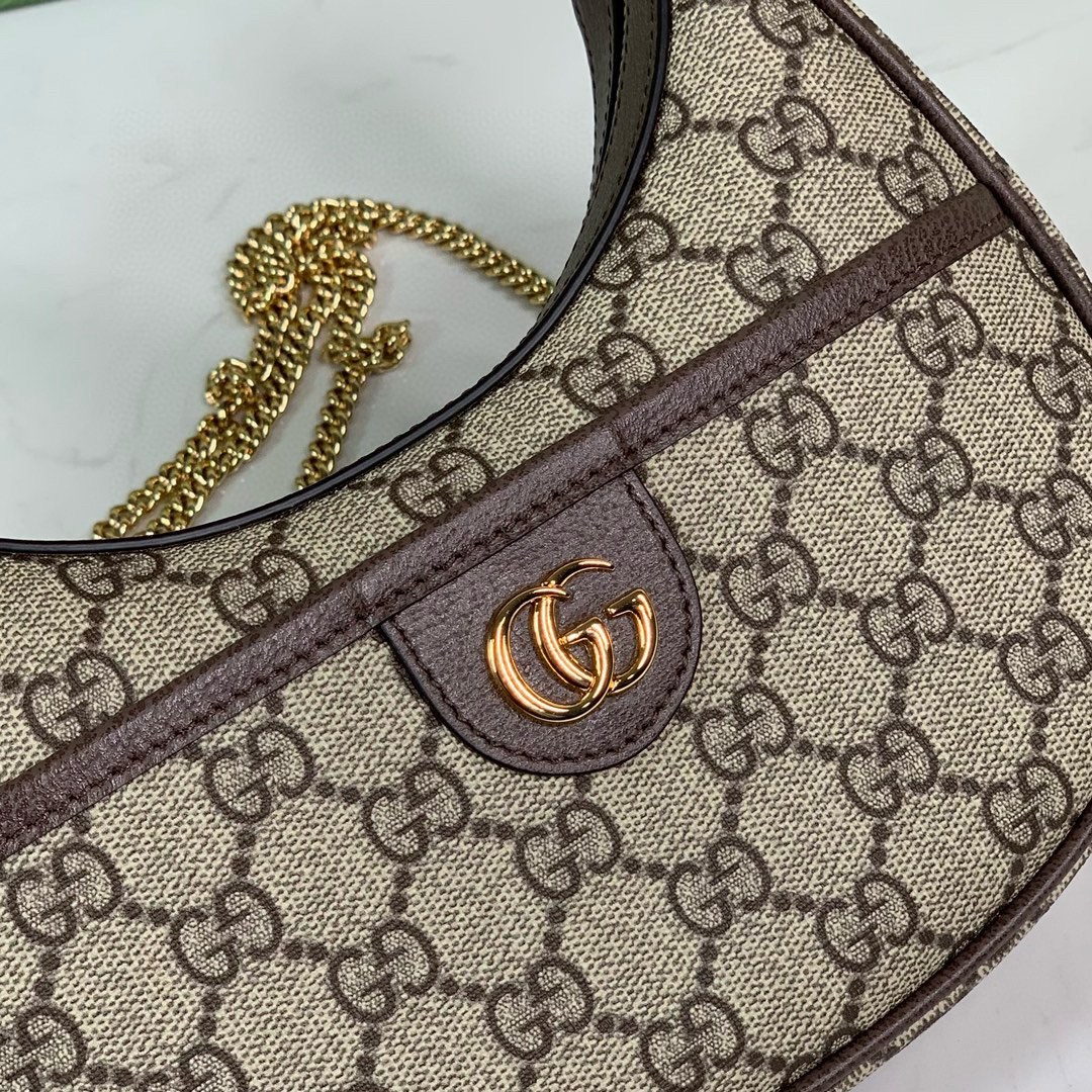 Gucci Ophidia Mini GG Shoulder Bag in Beige and Dark Brown 772308