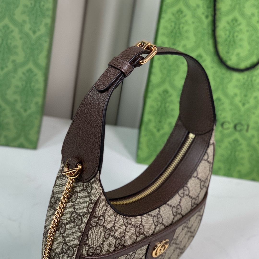 Gucci Ophidia Mini GG Shoulder Bag in Beige and Dark Brown 772308