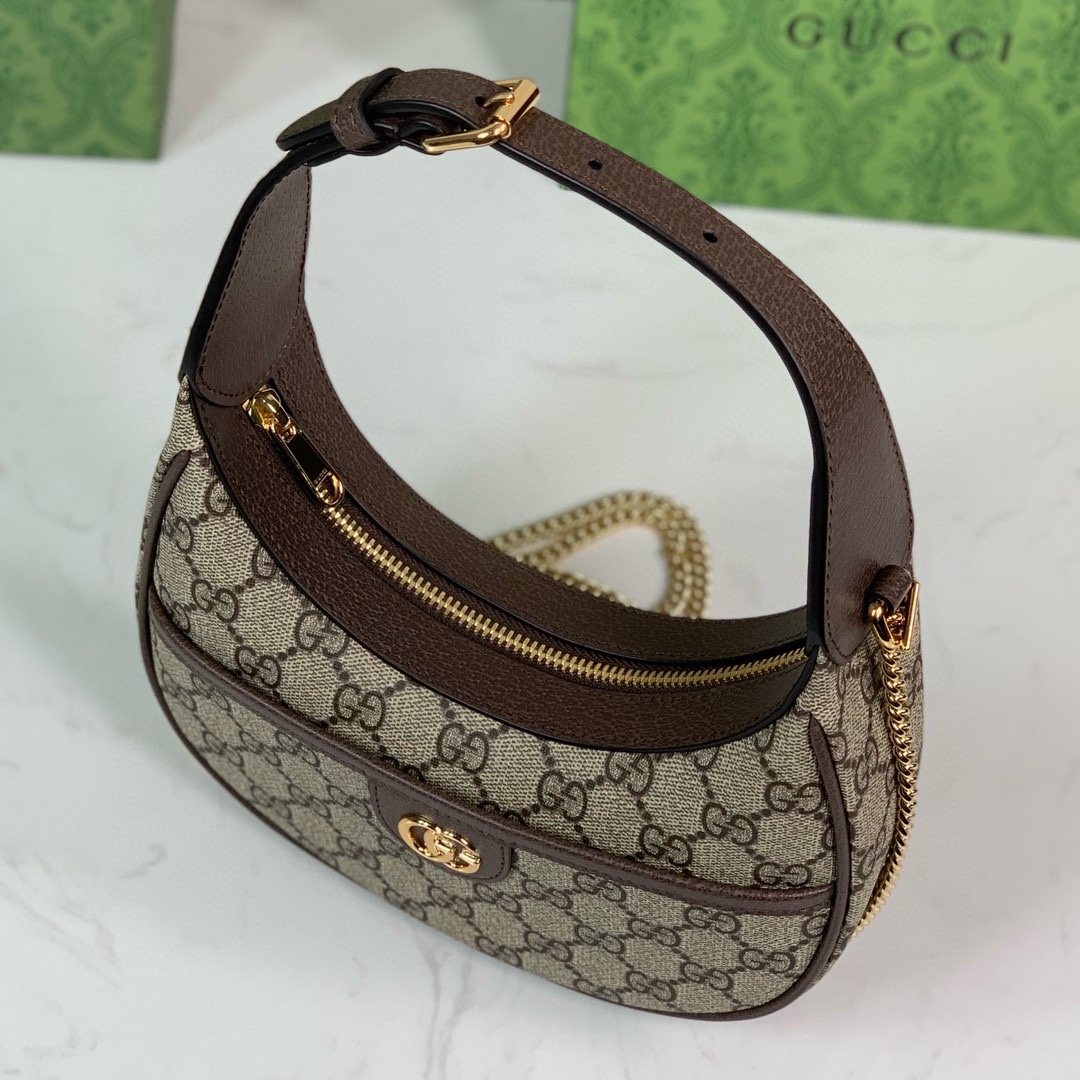 Gucci Ophidia Mini GG Shoulder Bag in Beige and Dark Brown 772308