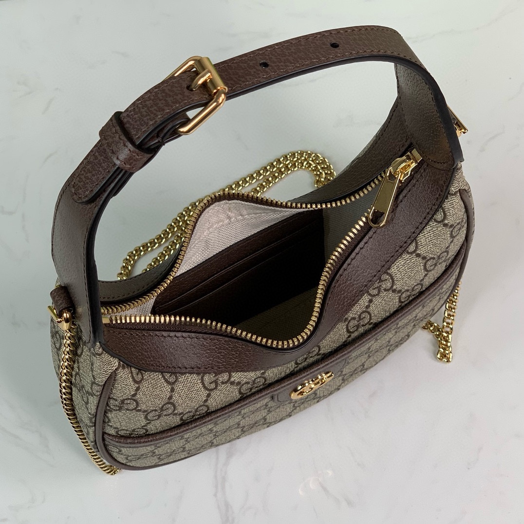 Gucci Ophidia Mini GG Shoulder Bag in Beige and Dark Brown 772308