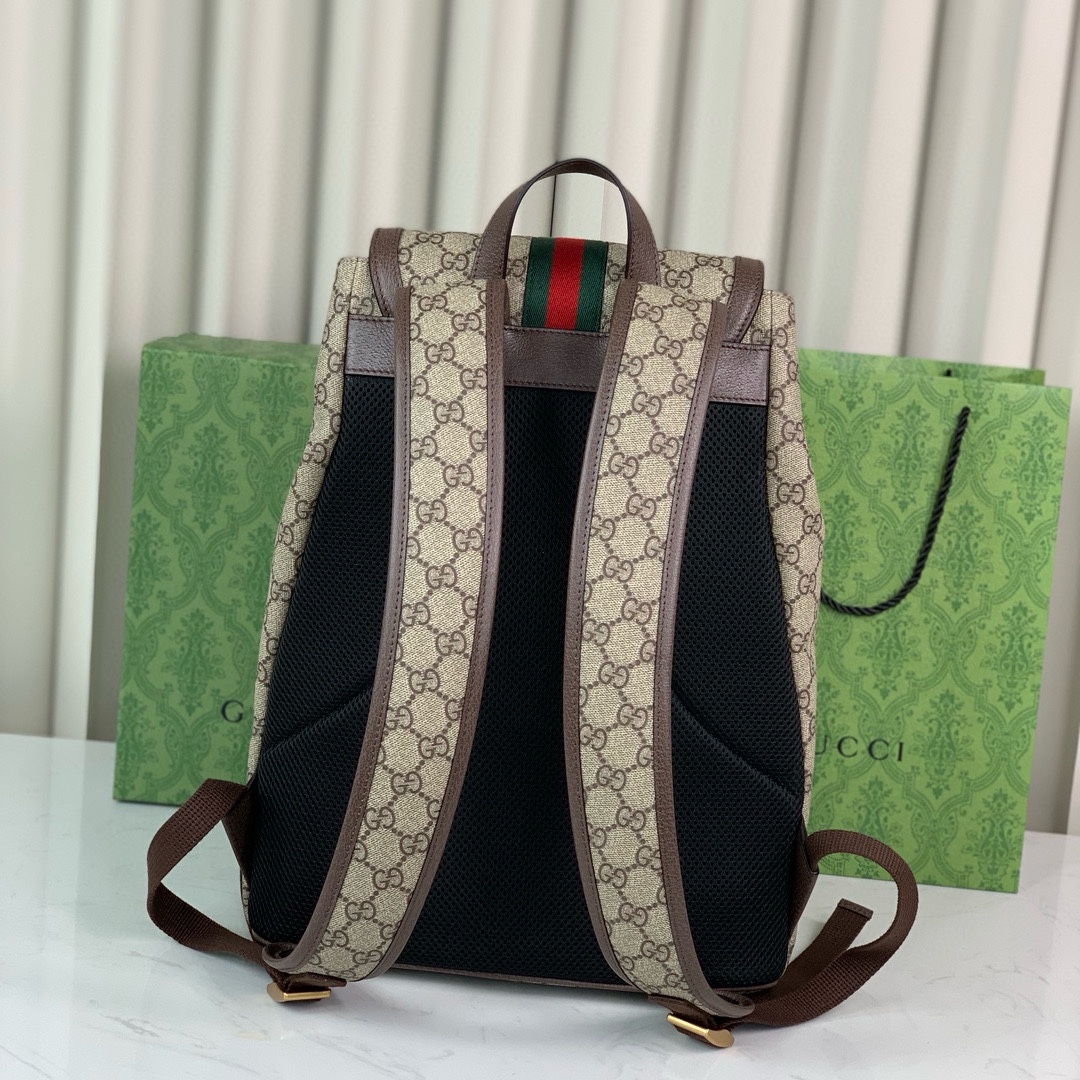 Gucci Ophidia GG Backpack in Beige and Dark Brown 792114