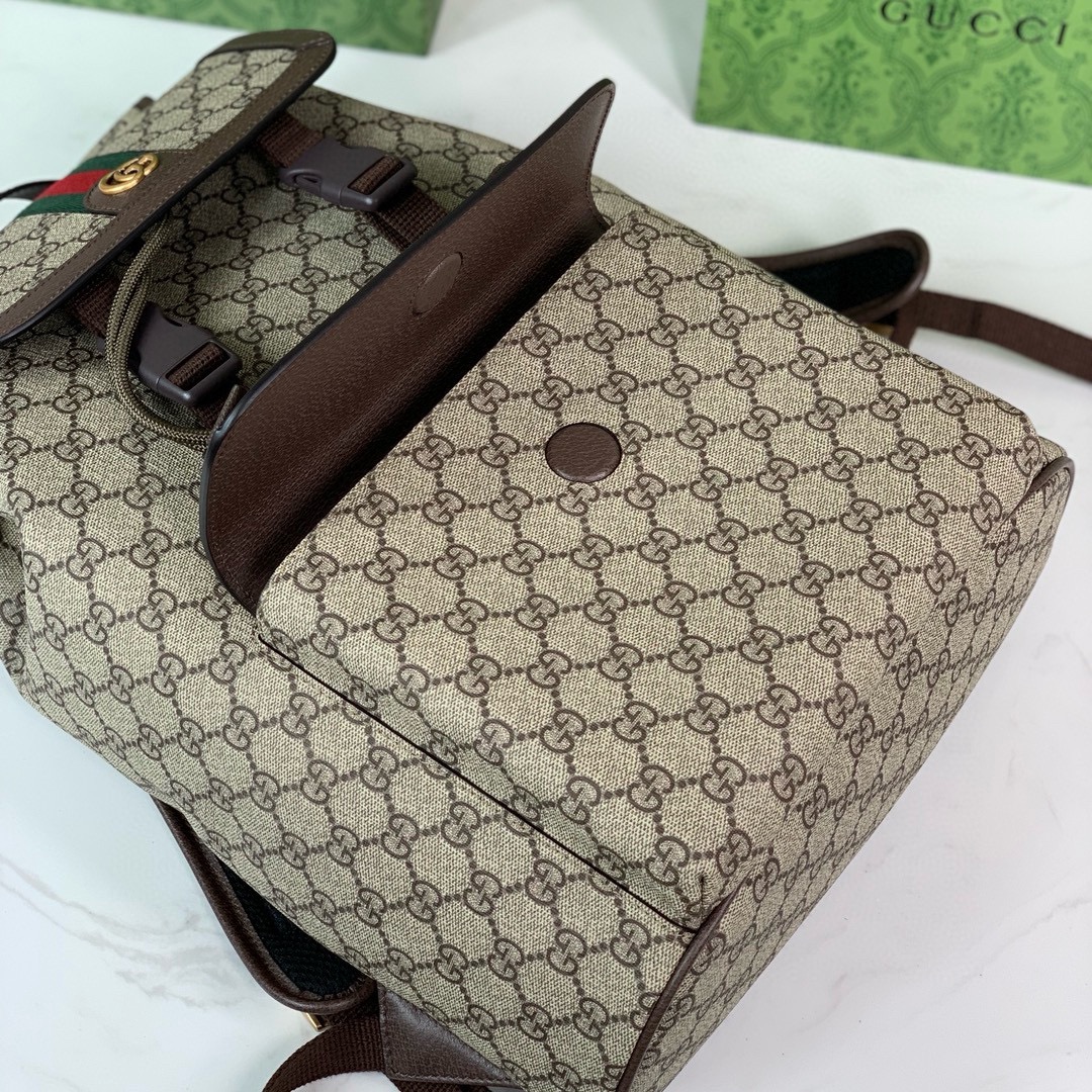 Gucci Ophidia GG Backpack in Beige and Dark Brown 792114