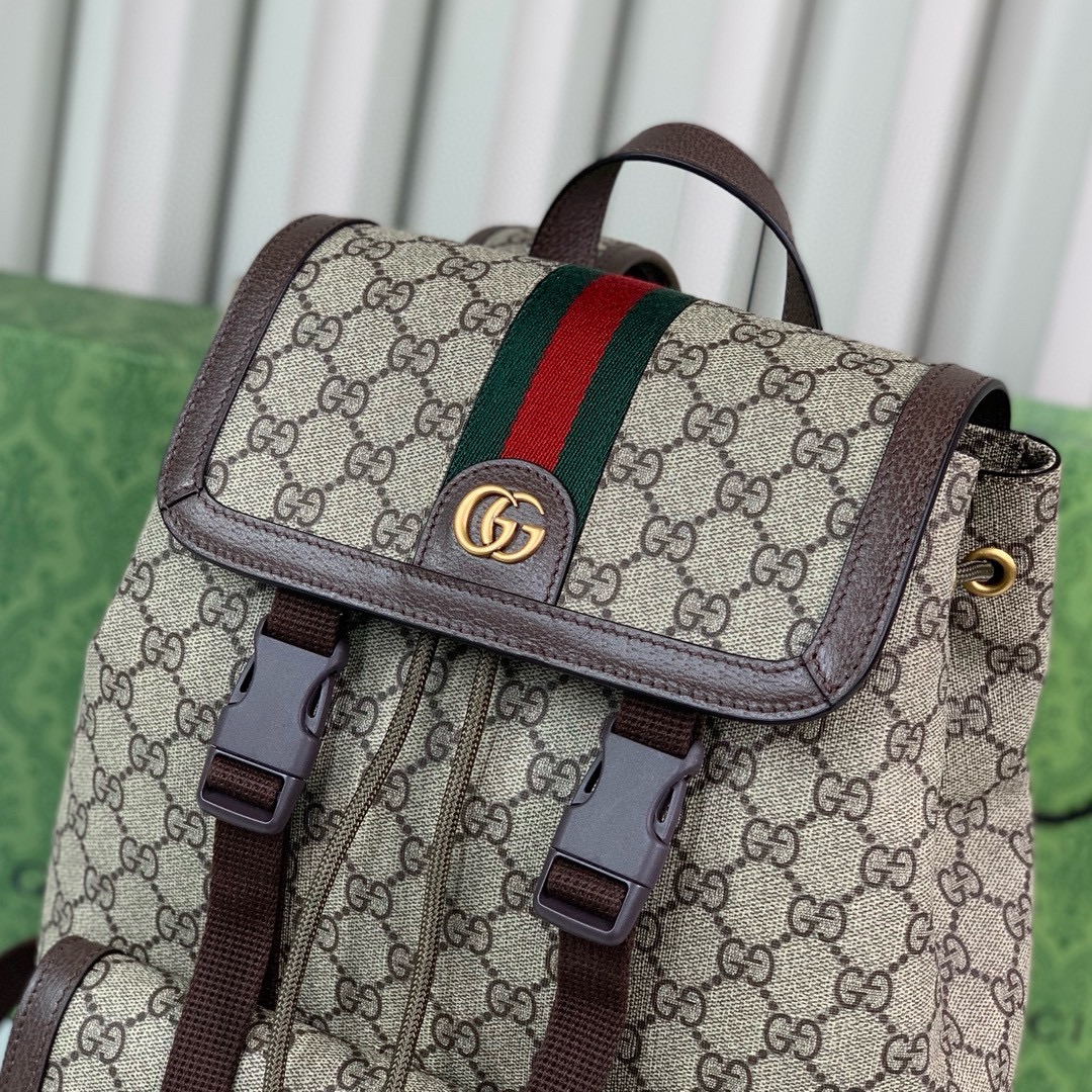 Gucci Ophidia GG Backpack in Beige and Dark Brown 792114