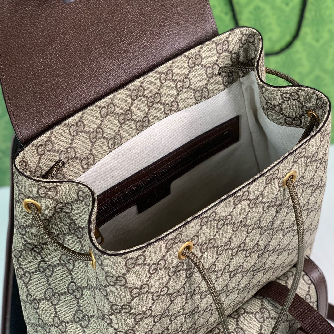 Gucci Ophidia GG Backpack in Beige and Dark Brown 792114