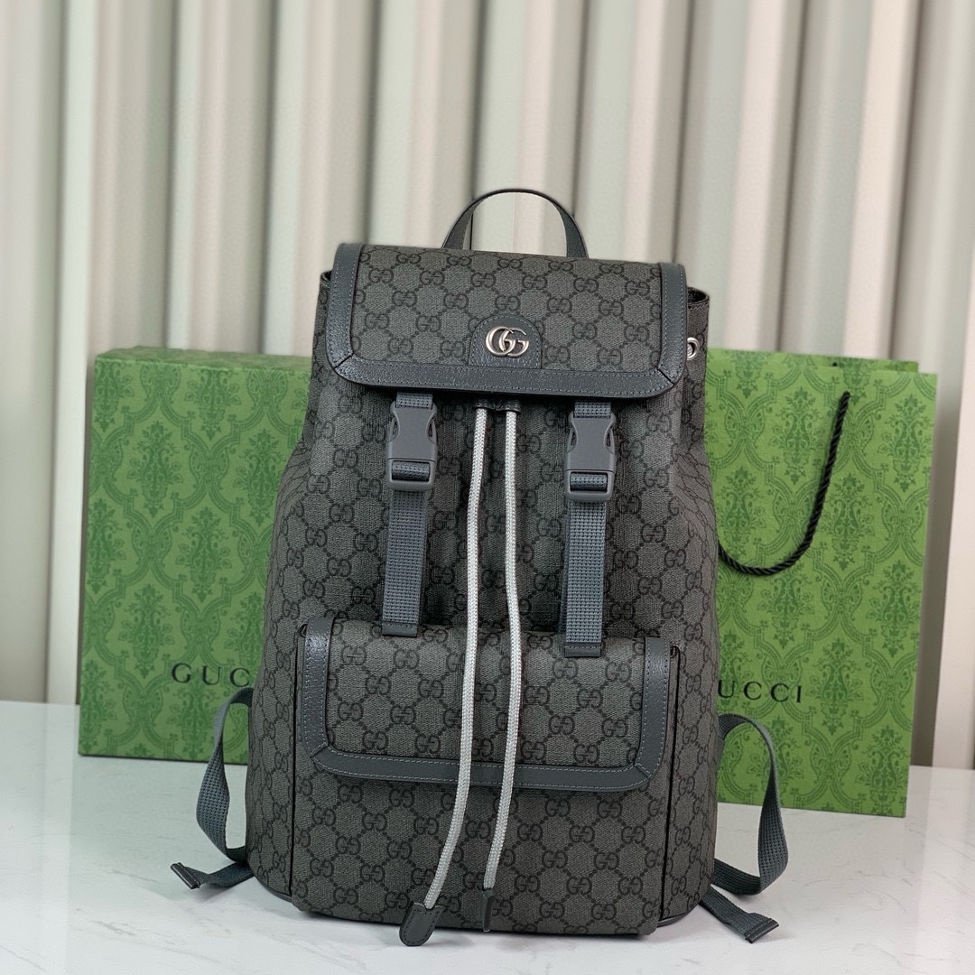 Gucci Ophidia GG Backpack in Grey and Black 792114