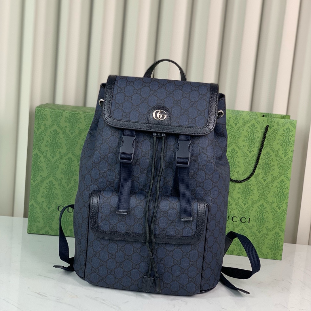 Gucci Ophidia GG Backpack in Blue and Black 792114