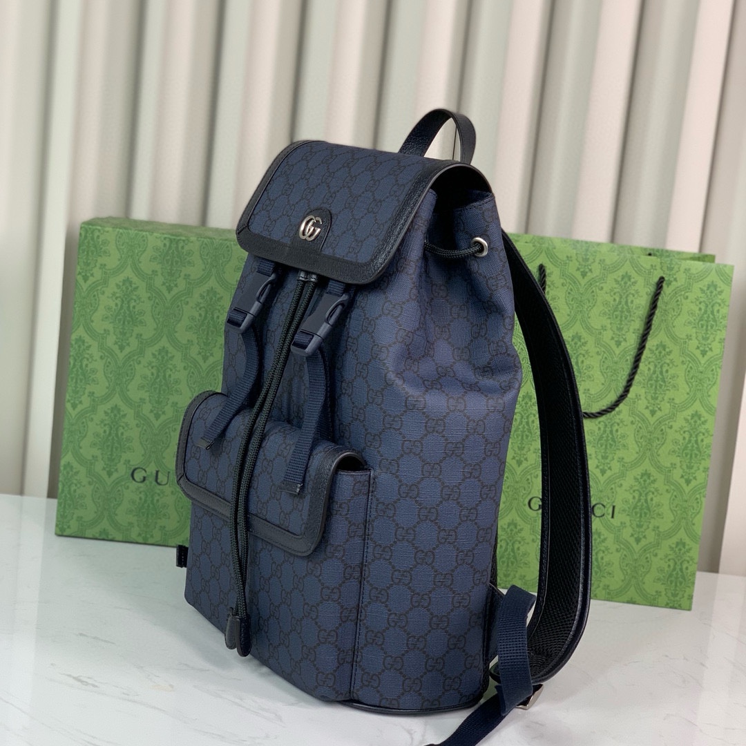 Gucci Ophidia GG Backpack in Blue and Black 792114