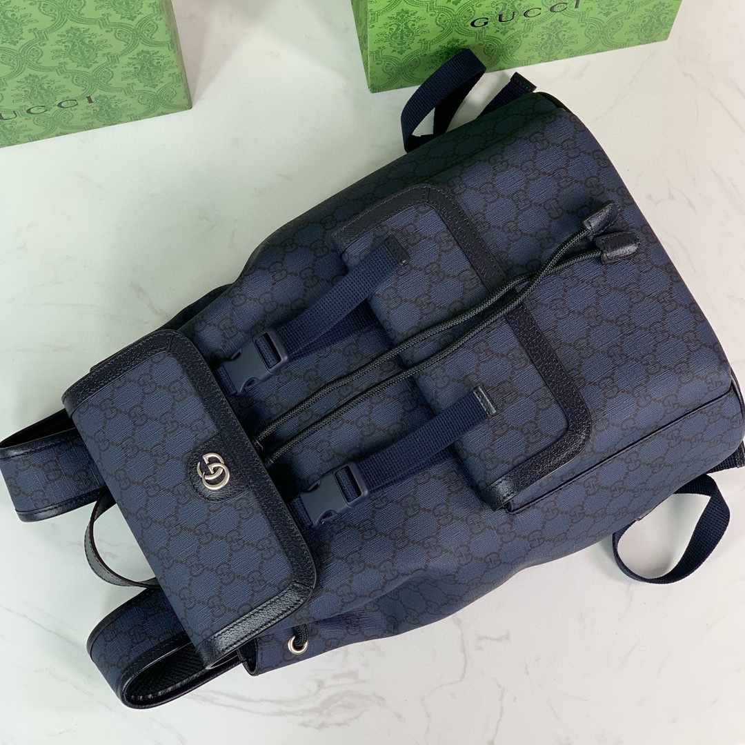 Gucci Ophidia GG Backpack in Blue and Black 792114