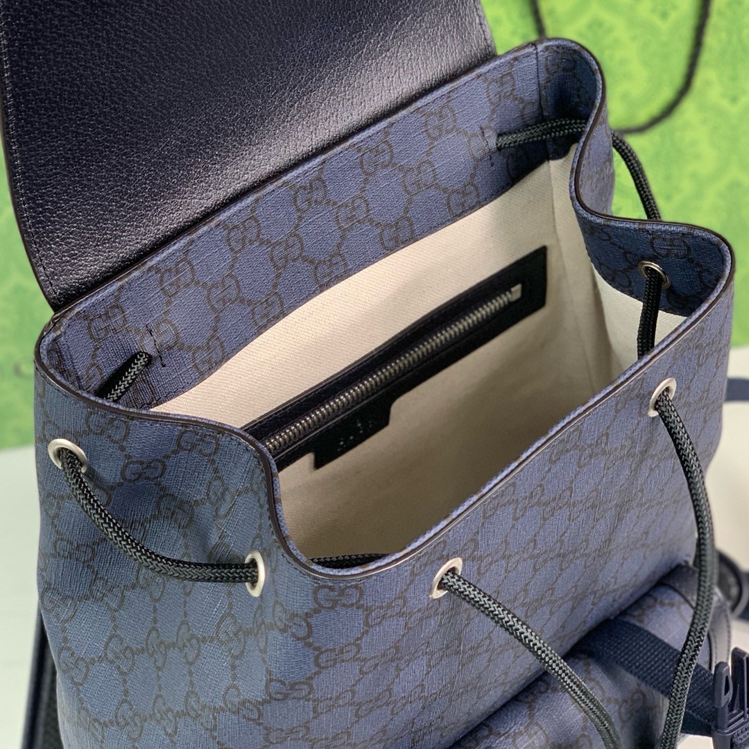 Gucci Ophidia GG Backpack in Blue and Black 792114