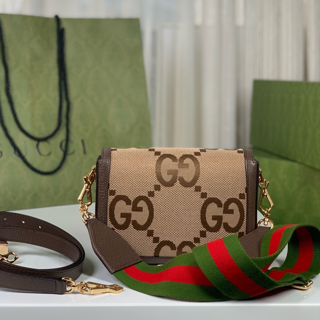 Gucci Horsebit 1955 Super Double G Mini Bag in Camel and Ebony 658574