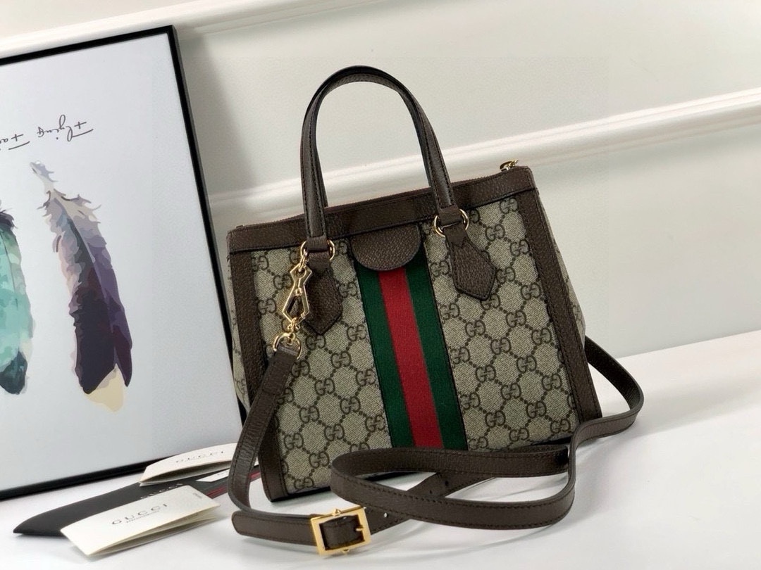 Gucci Ophidia Tote Bag with Iconic Red/Green Webbing 547551