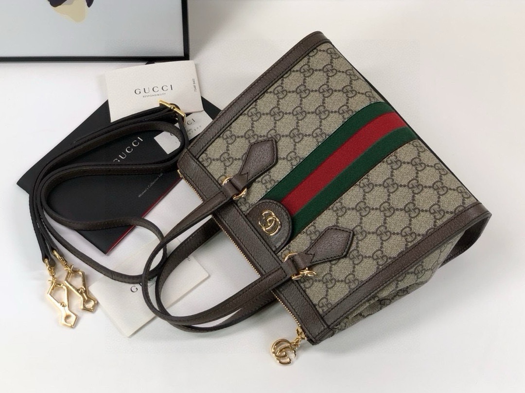 Gucci Ophidia Tote Bag with Iconic Red/Green Webbing 547551