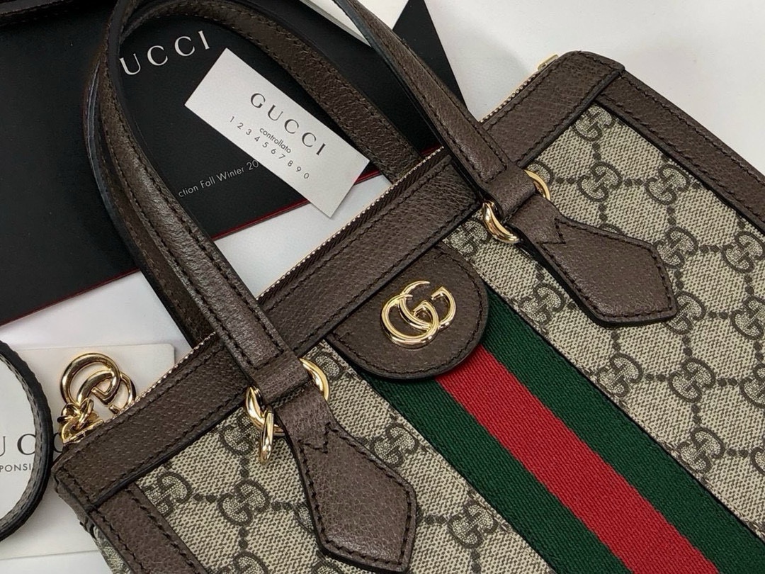 Gucci Ophidia Tote Bag with Iconic Red/Green Webbing 547551