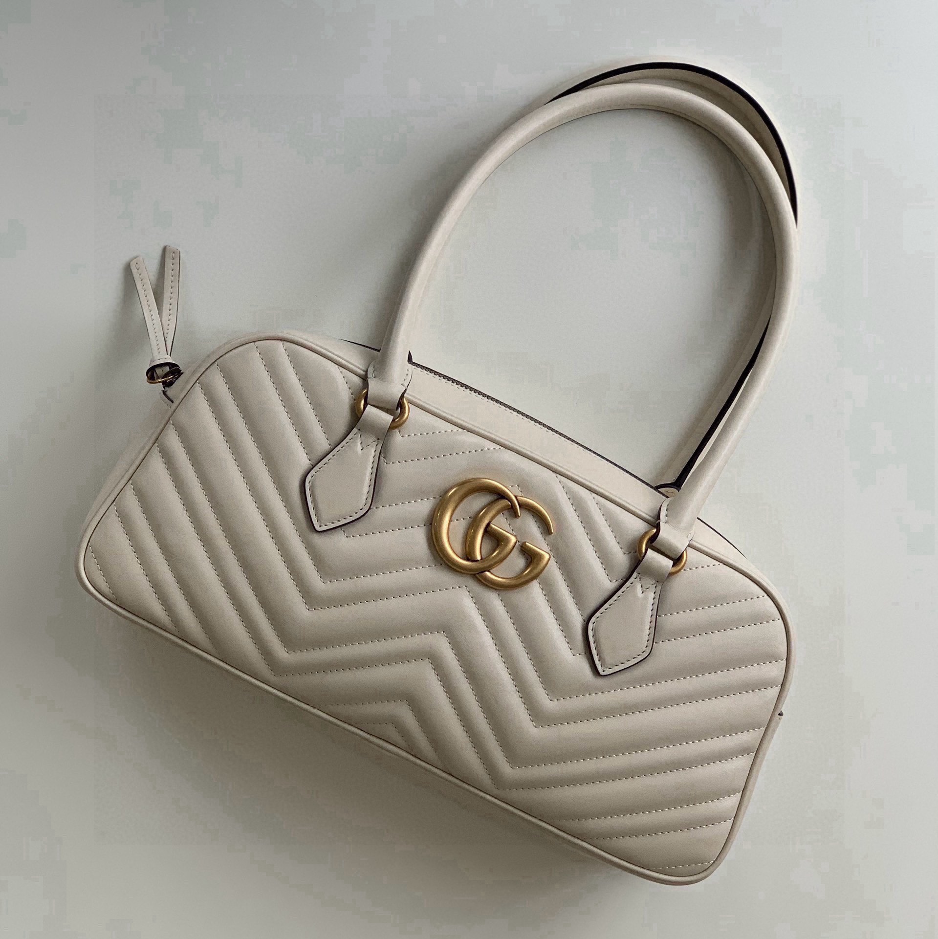 Gucci Marmont Medium Top Handle Bag 795218 (White)