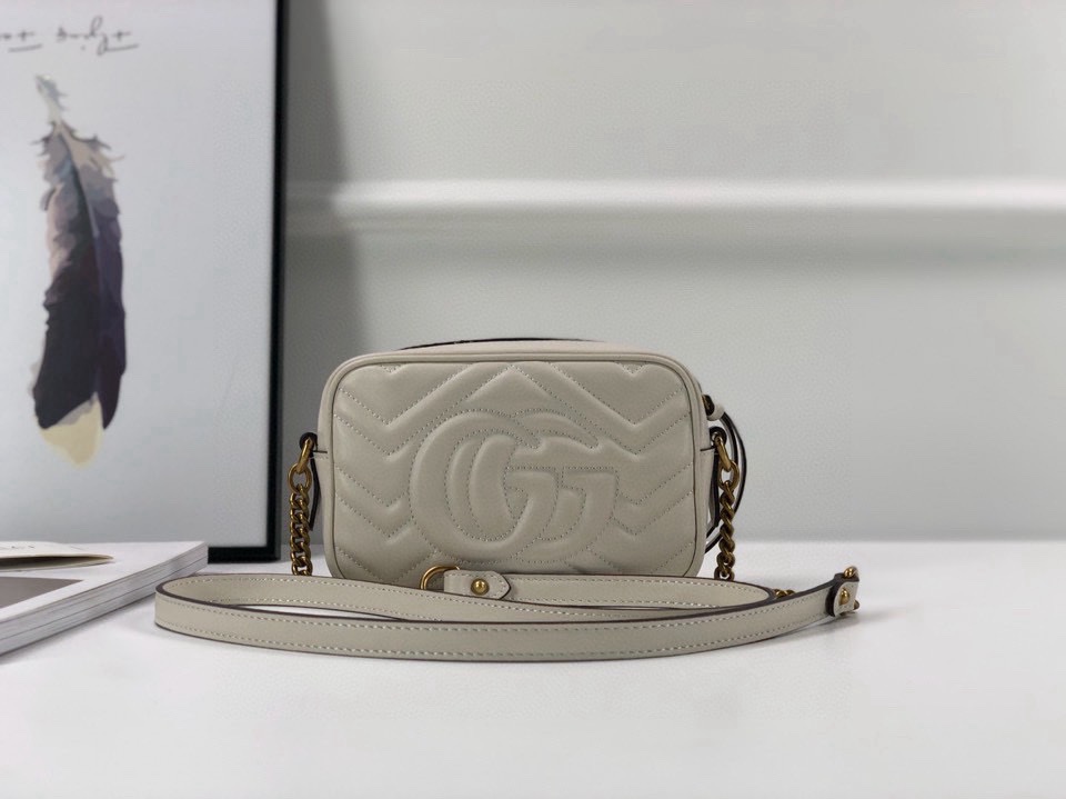 Gucci GG Marmont Small Shoulder Bag 448065 (White)