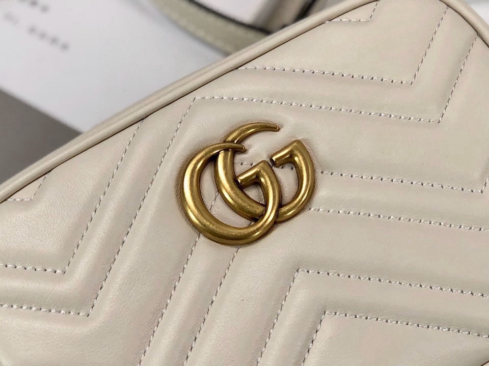 Gucci GG Marmont Small Shoulder Bag 448065 (White)