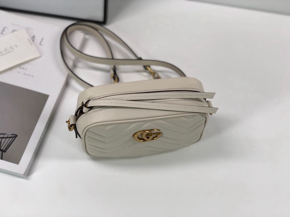 Gucci GG Marmont Small Shoulder Bag 448065 (White)