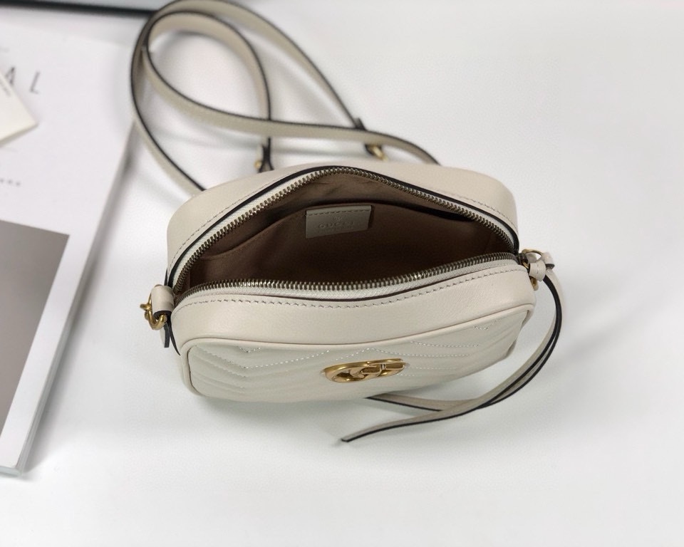 Gucci GG Marmont Small Shoulder Bag 448065 (White)