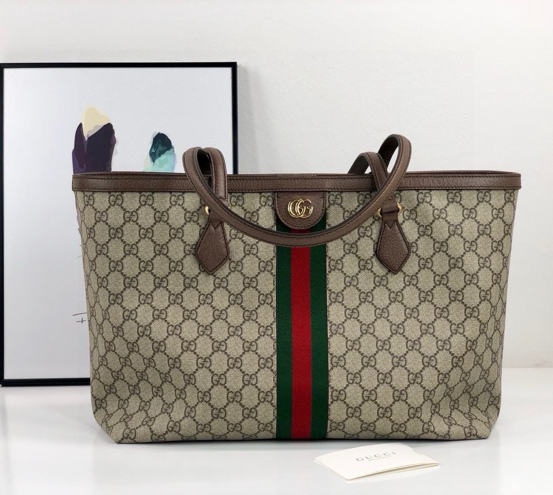 Gucci Ophidia Tote Bag in Non-Metallic and Chrome-Free Leather 631685