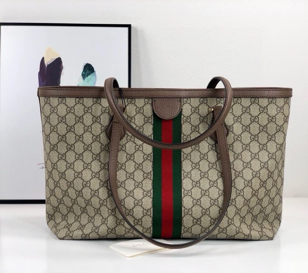 Gucci Ophidia Tote Bag in Non-Metallic and Chrome-Free Leather 631685