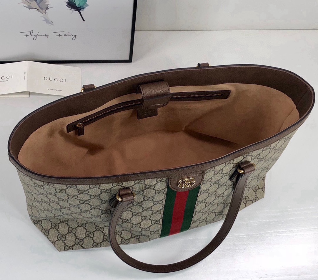 Gucci Ophidia Tote Bag in Non-Metallic and Chrome-Free Leather 631685