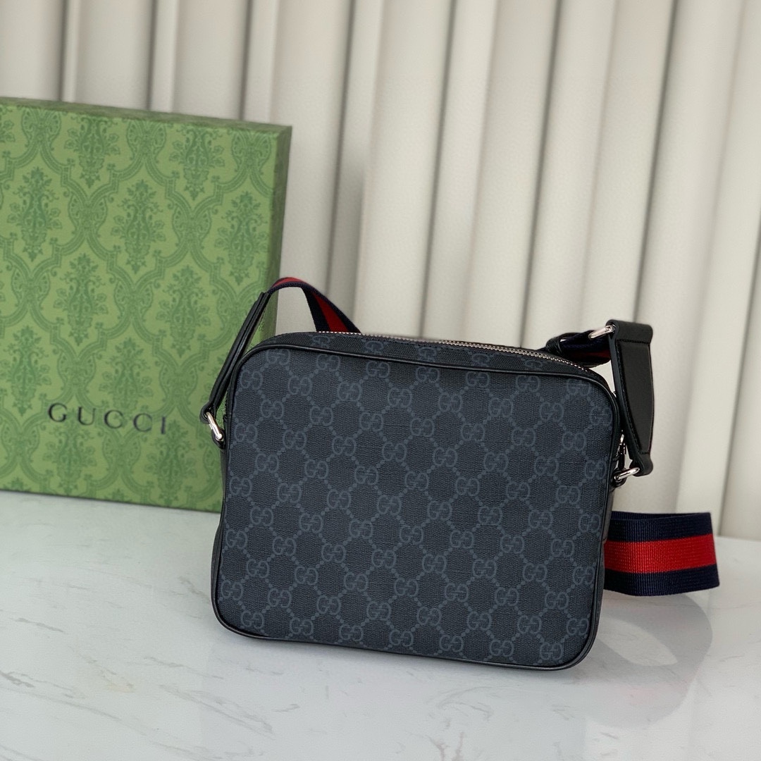 Gucci Crossbody Bag 795479 (Black GG with Leather Trim)