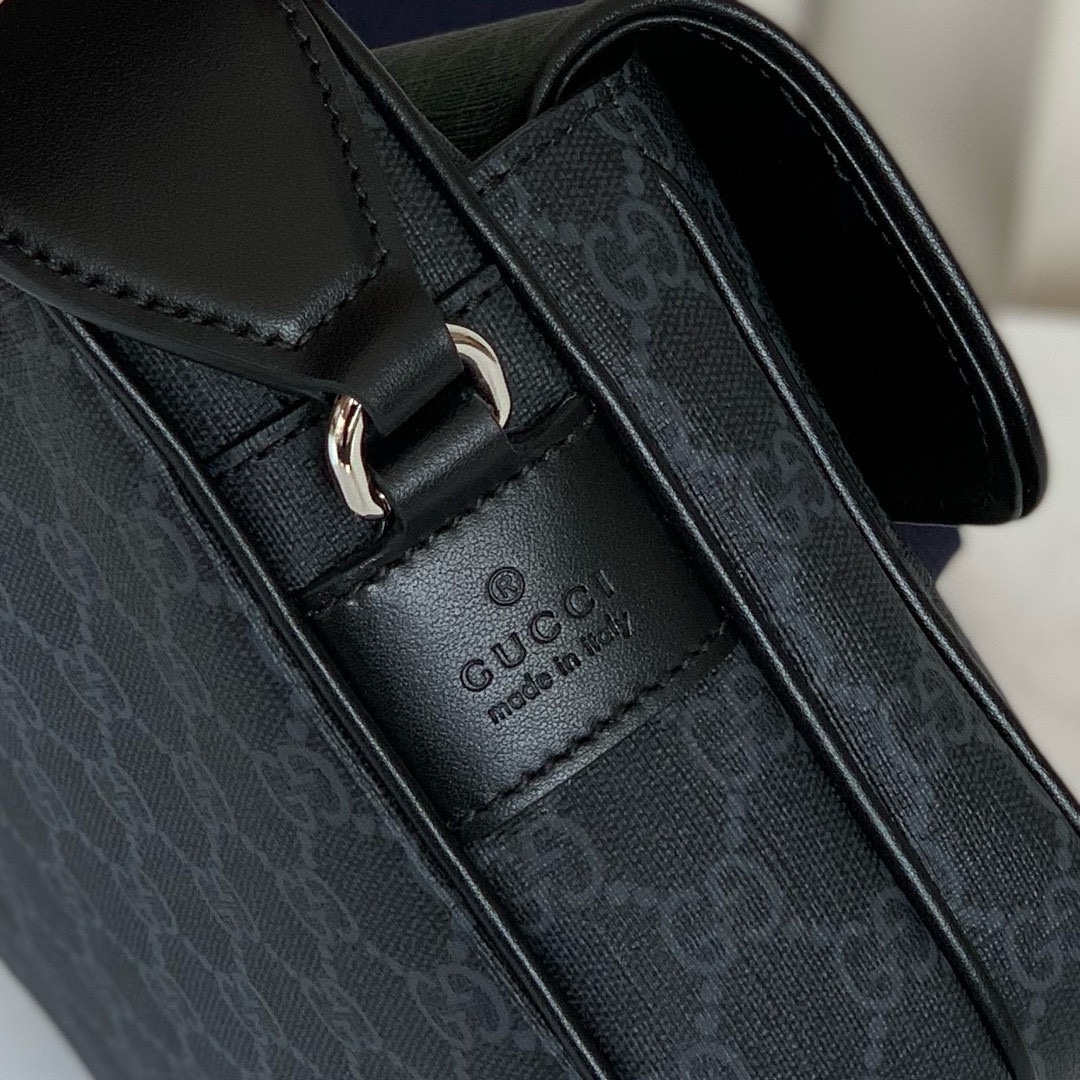 Gucci Crossbody Bag 795479 (Black GG with Leather Trim)