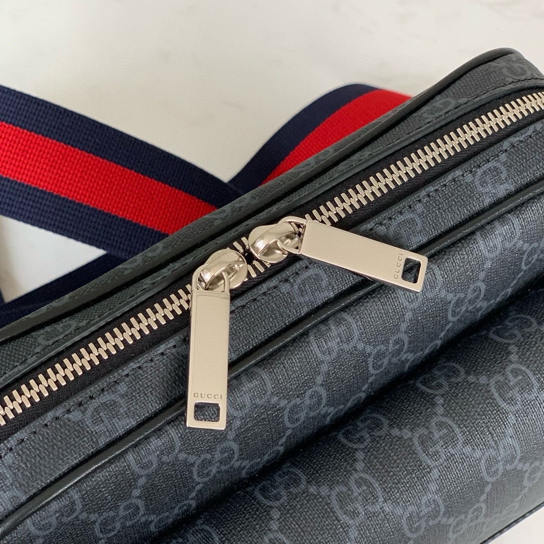 Gucci Crossbody Bag 795479 (Black GG with Leather Trim)