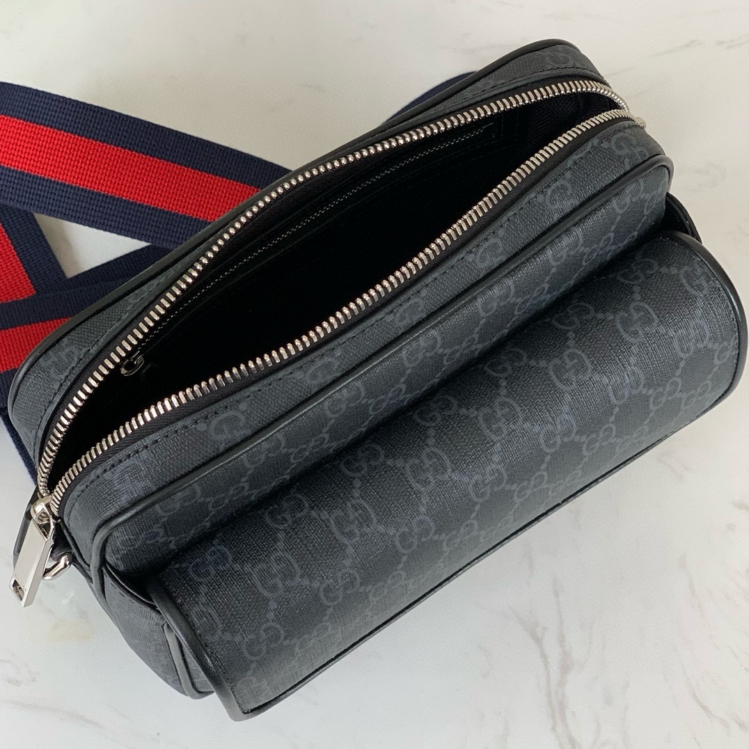 Gucci Crossbody Bag 795479 (Black GG with Leather Trim)