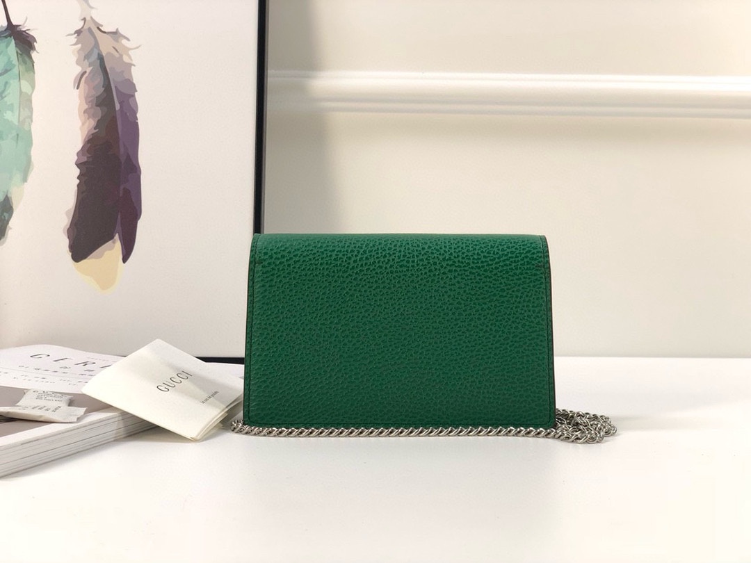 Gucci Dionysus Mini Chain Bag 476432 (Green Leather)