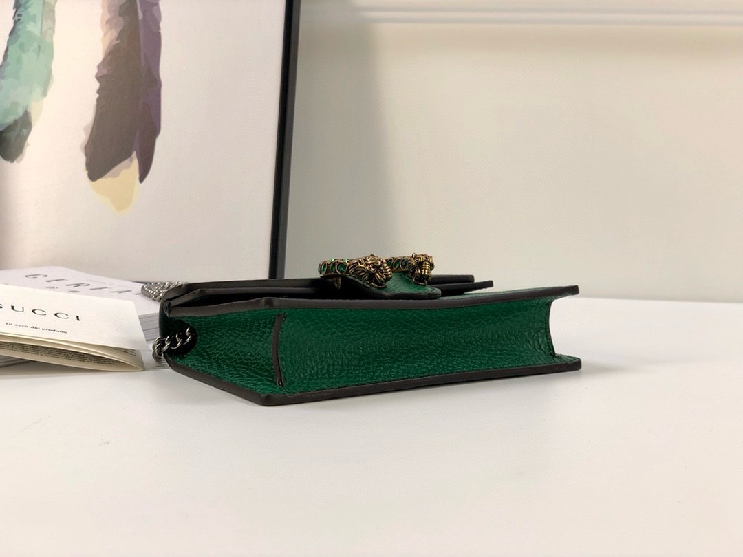 Gucci Dionysus Mini Chain Bag 476432 (Green Leather)