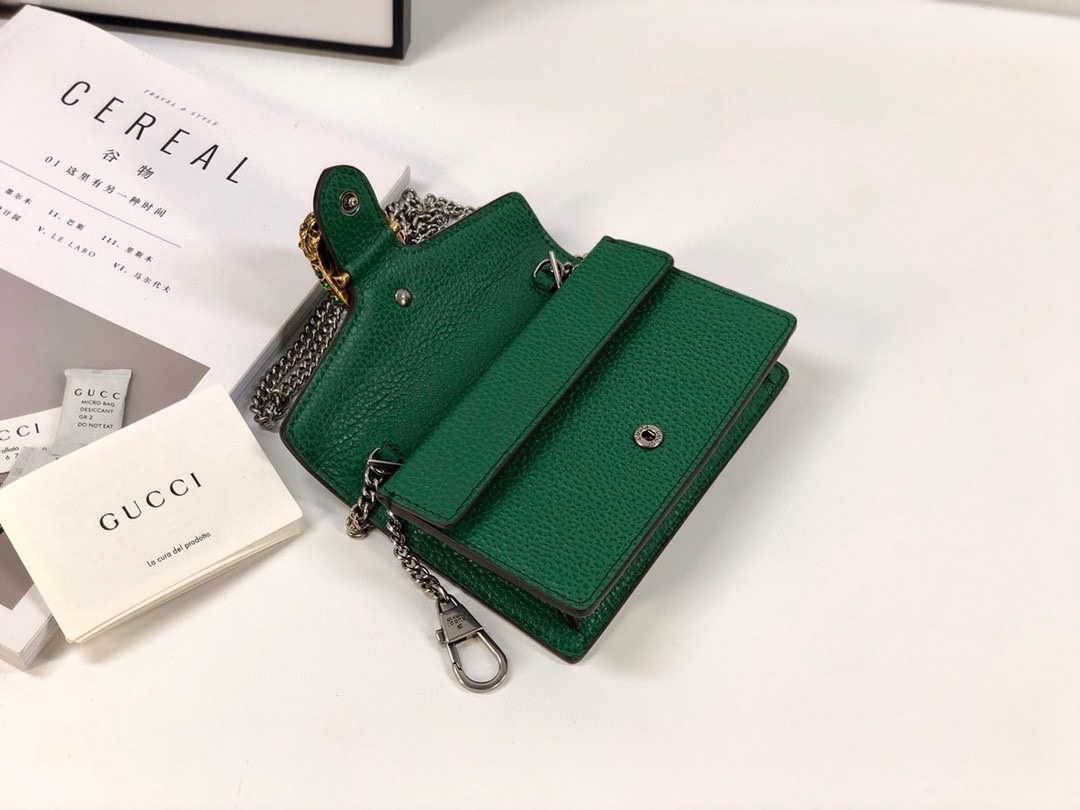 Gucci Dionysus Mini Chain Bag 476432 (Green Leather)