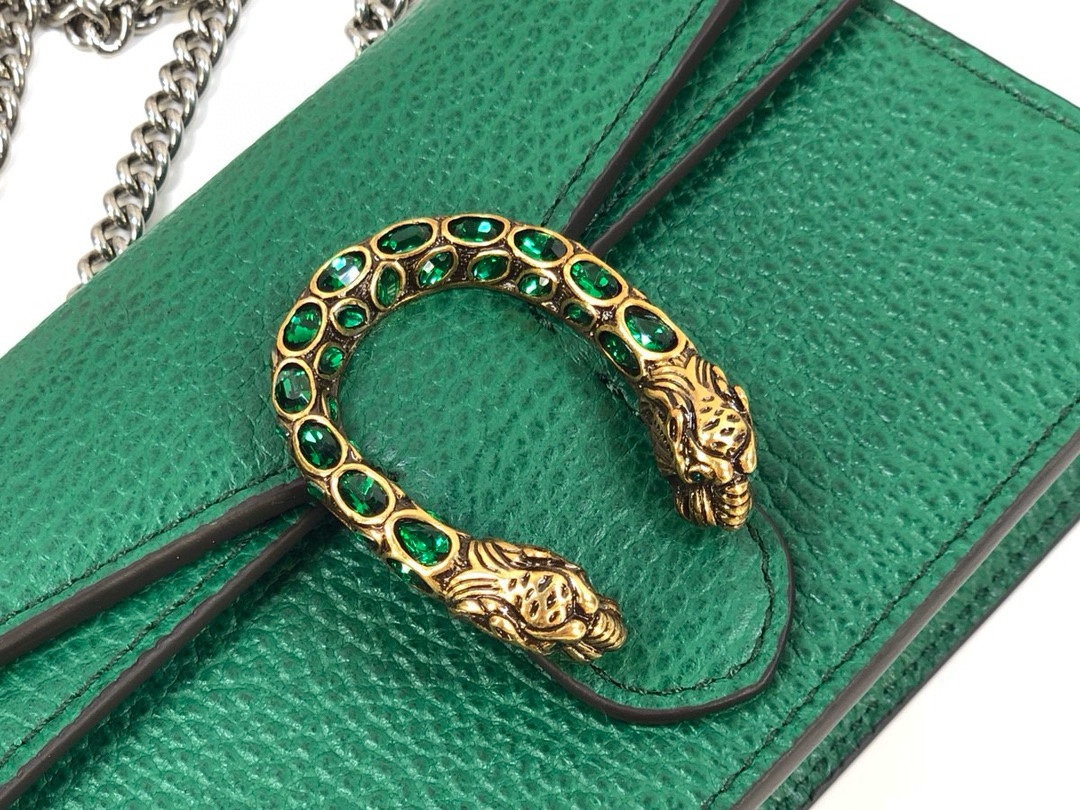 Gucci Dionysus Mini Chain Bag 476432 (Green Leather)