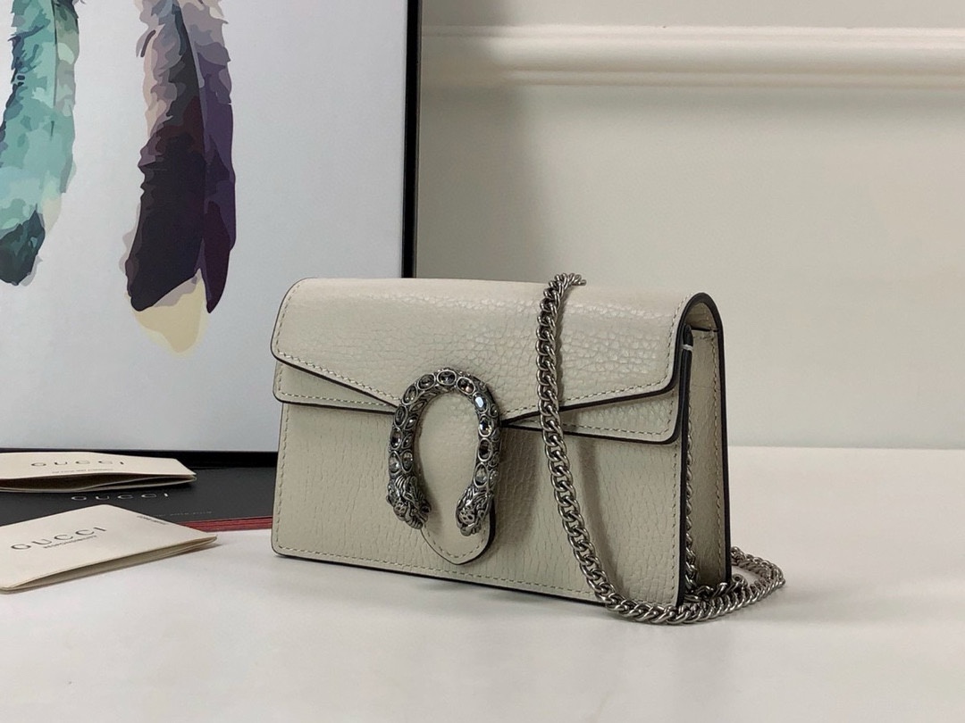 Gucci Dionysus Mini Chain Bag 476432 (White Leather)