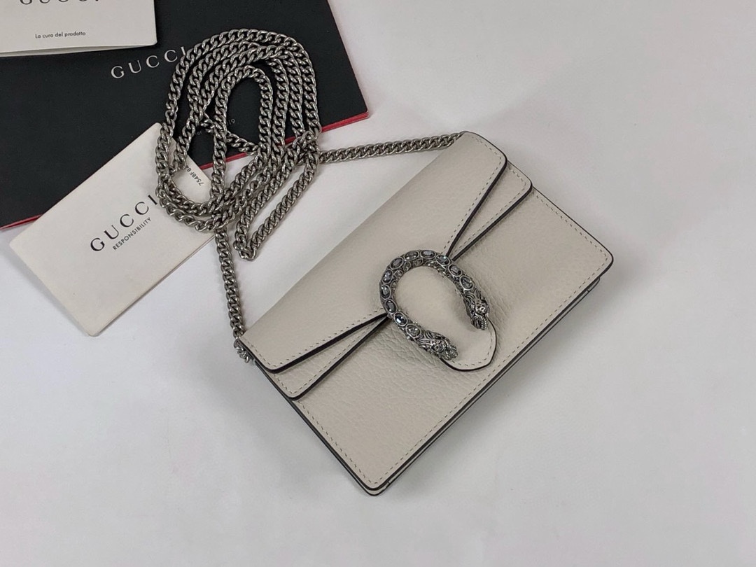 Gucci Dionysus Mini Chain Bag 476432 (White Leather)