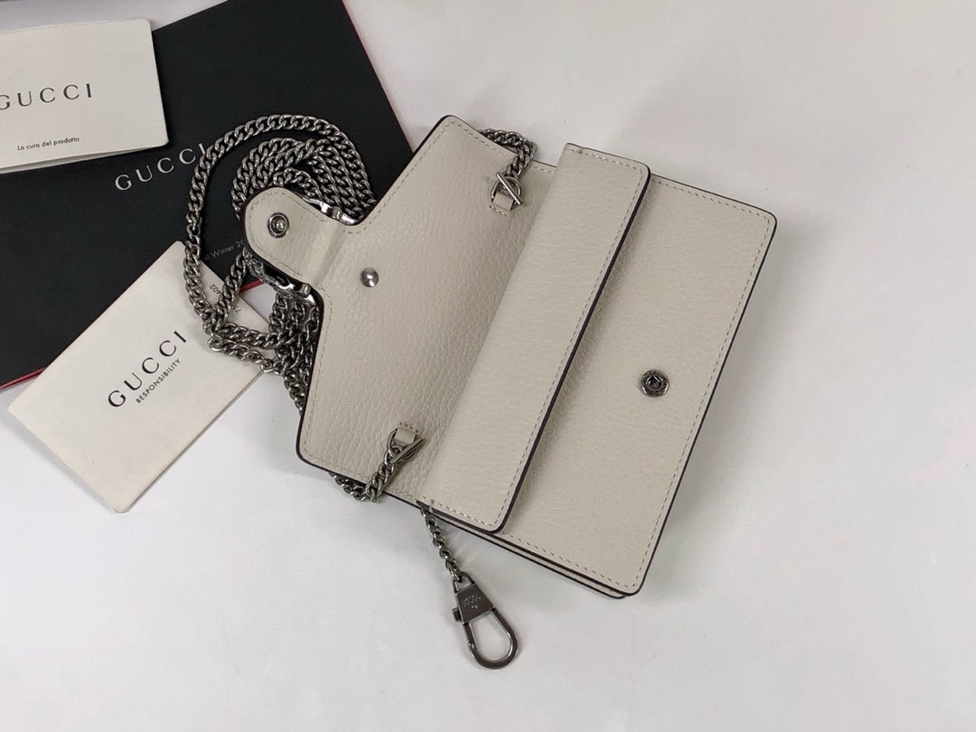 Gucci Dionysus Mini Chain Bag 476432 (White Leather)