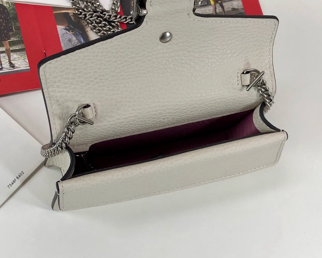 Gucci Dionysus Mini Chain Bag 476432 (White Leather)