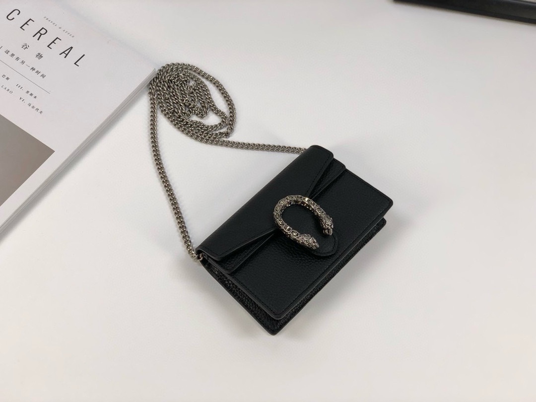 Gucci Dionysus Mini Chain Bag 476432 (Black Leather)