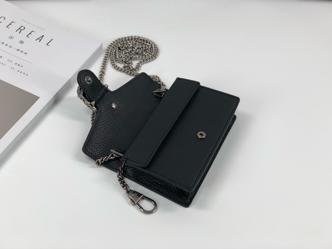  Gucci Dionysus Mini Chain Bag 476432 (Black Leather)