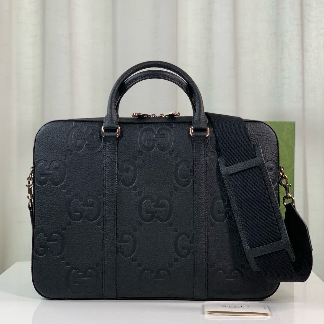 Gucci Super Double G Briefcase 658573 (Black Leather)