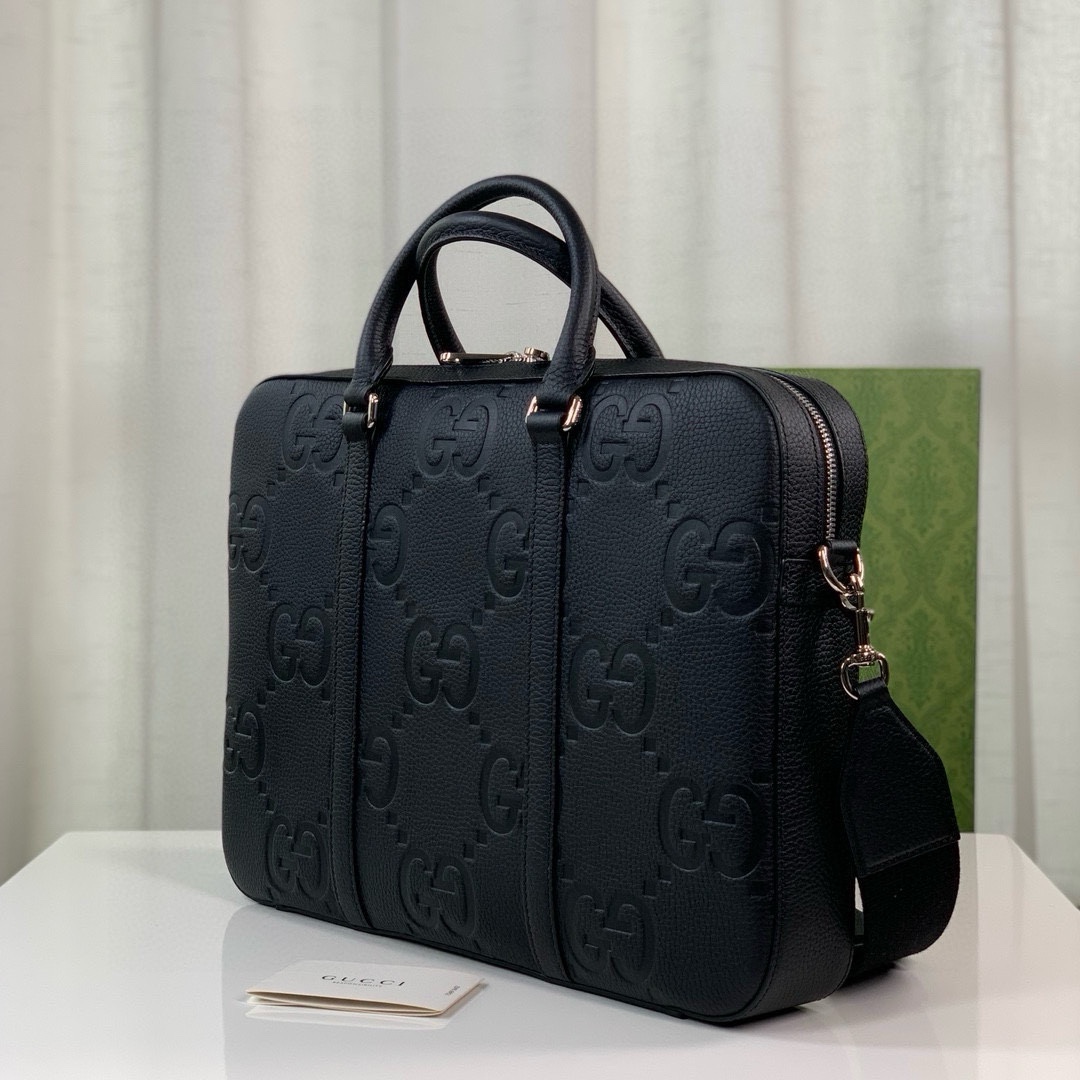 Gucci Super Double G Briefcase 658573 (Black Leather)